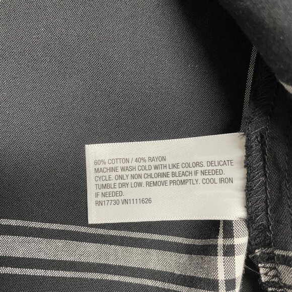 ISABEL MATERNITY BUTTON UP SHIRT PLAID BLACK WHITE LONG SLEEVE LIGHTWEIGHT NWT - Picture 5 of 5